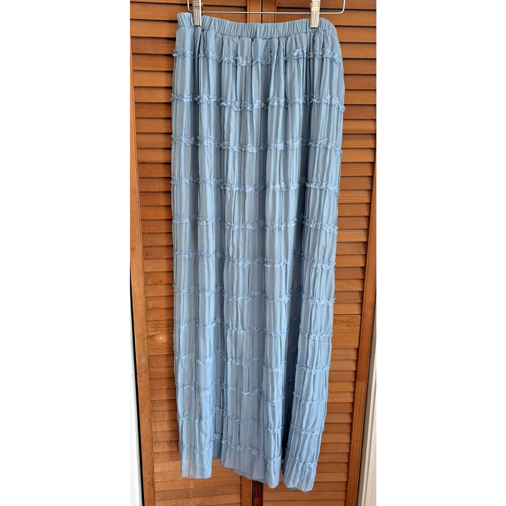 NWT 12th Tribe Baby Blue Maxi Skirt Size Large Boho-chic